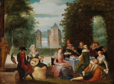 Elegant Musical Society in a Park by Louis de Caullery
